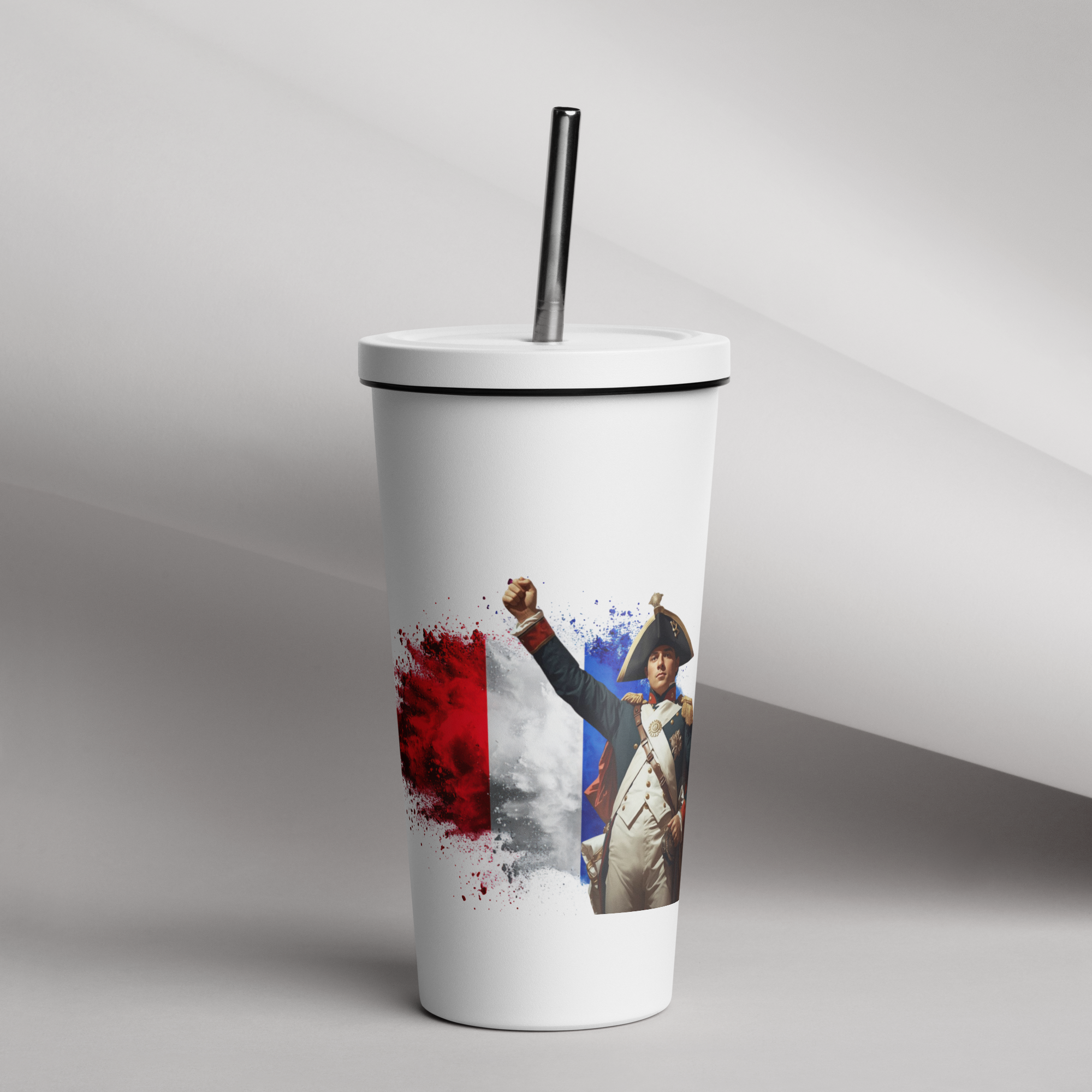 tsgabrielle® • Paris - Napoleon Bonaparte • copo termico • Stainless Steel • branco • 20 oz